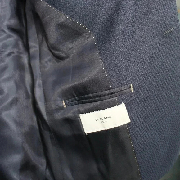 LY Adams Italy Navy Blazer Wool Size US 38 Italian 48 L’Exception - Picture 4 of 9